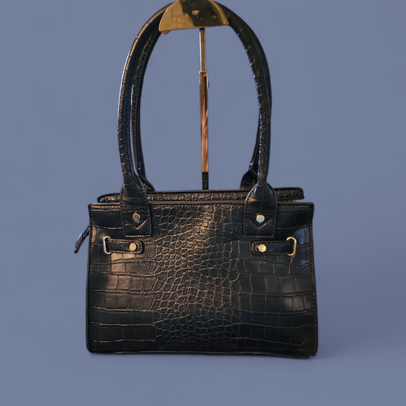 Marc Fisher Cherry Hill Belted Tote in black Faux Leather - Picture 2 of 8